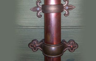 Cast Brass Fleur de Lis and Cast Brass Clover Downspout Brackets