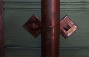 Copper Diamond on Diamond Downspout Bracket