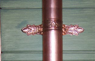 Cast Copper Metco Fleur de Lis Downspout Bracket