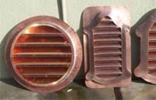 Copper Louver Round Side Wall Vent