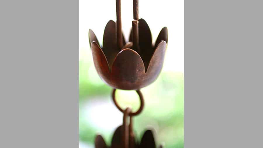 Copper Lily Cup Rain Chain