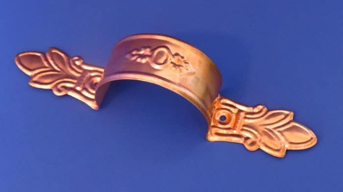 Copper Metco Strap with Stamp Leaf and Medallion