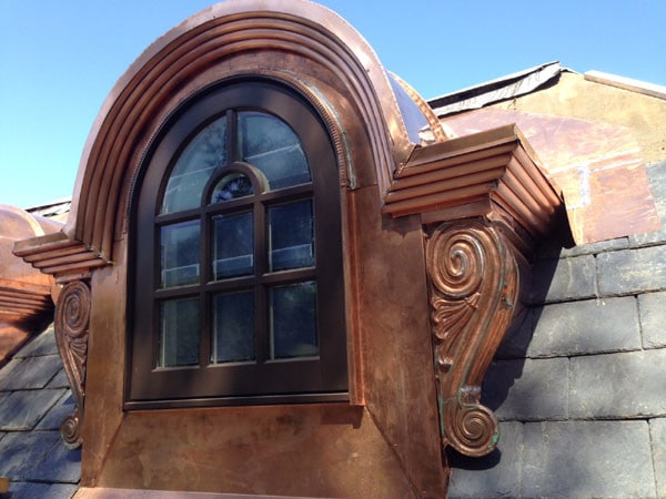 Custom Copper Dormer with Half-Round Window