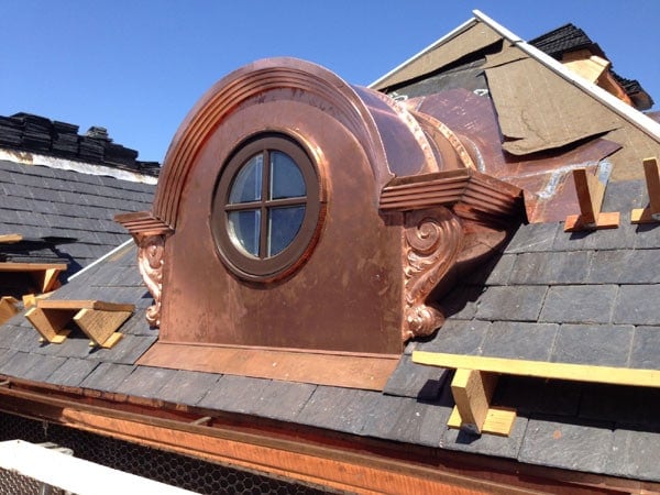 Custom Copper Dormer with Round Window