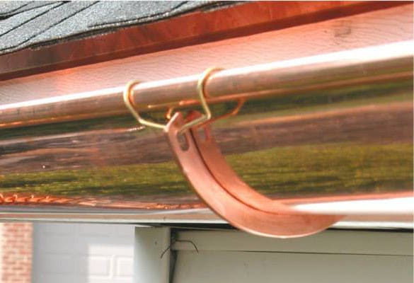 copper bracket for rain gutters