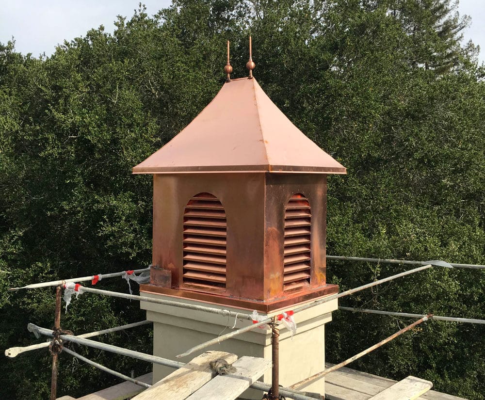 copper mini house style chimney cap