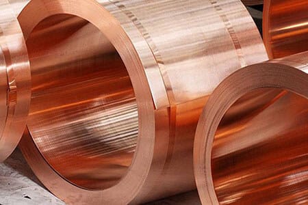 rolls of copper used for flashing and roofing