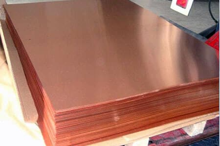 stacked flat copper sheets for roofing