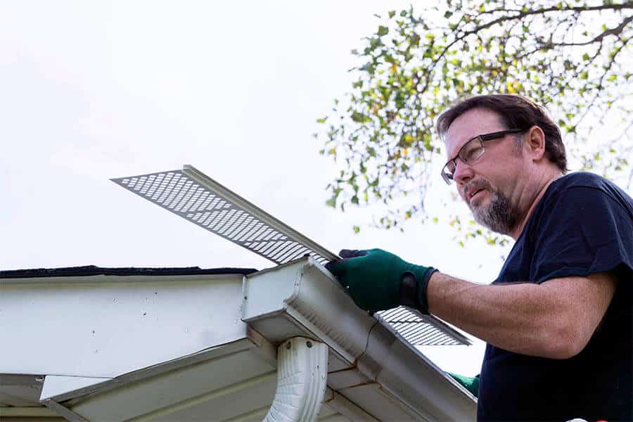 rain gutter screens installation